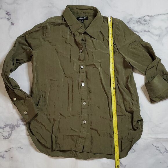 Madewell Green Button Up Shirt - Picture 4 of 6